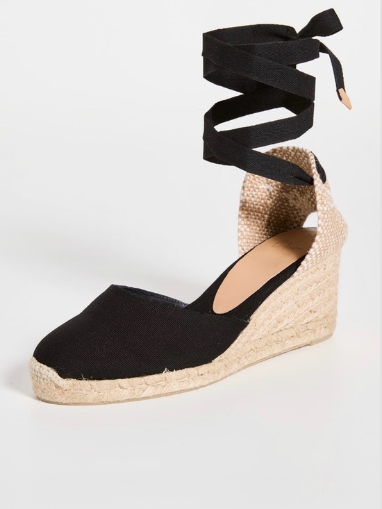 Castaner Shoes - Castaner Carina Canvas Ankle-Tie Wedge Espadrilles 40